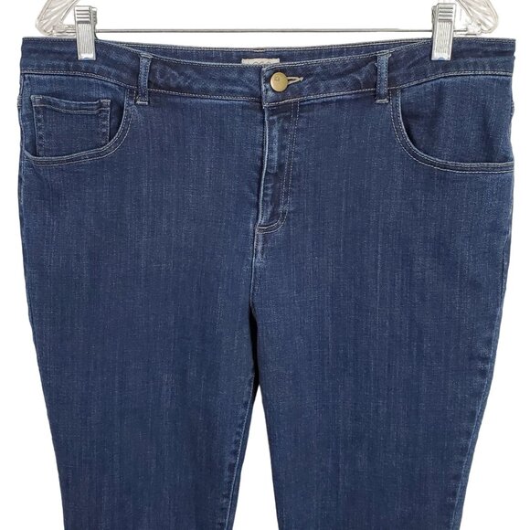 LOGO Lori Goldstein Size 16 Jeans 5 Pocket Skinny Stretch Denim Ankle Zipppers - Picture 3 of 9